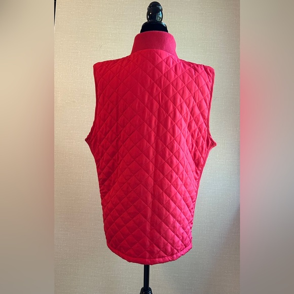 Bienzoe Red Quilted Casual Zip Vest XL Lightweight Packable Sleeveless Jacket - Picture 3 of 14